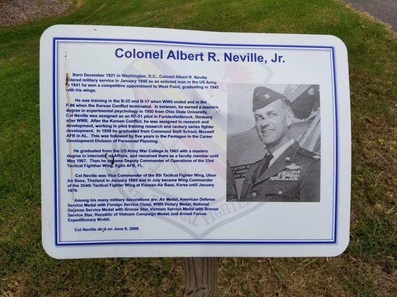 Colonel Albert R. Neville Marker image. Click for full size.