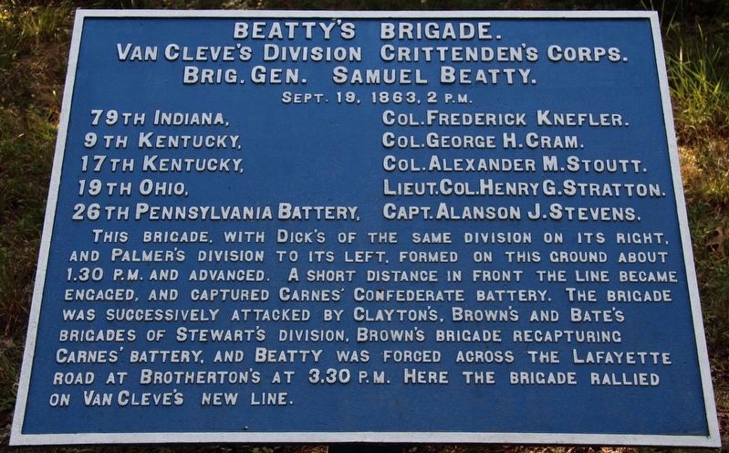S. Beatty's Brigade Marker image. Click for full size.