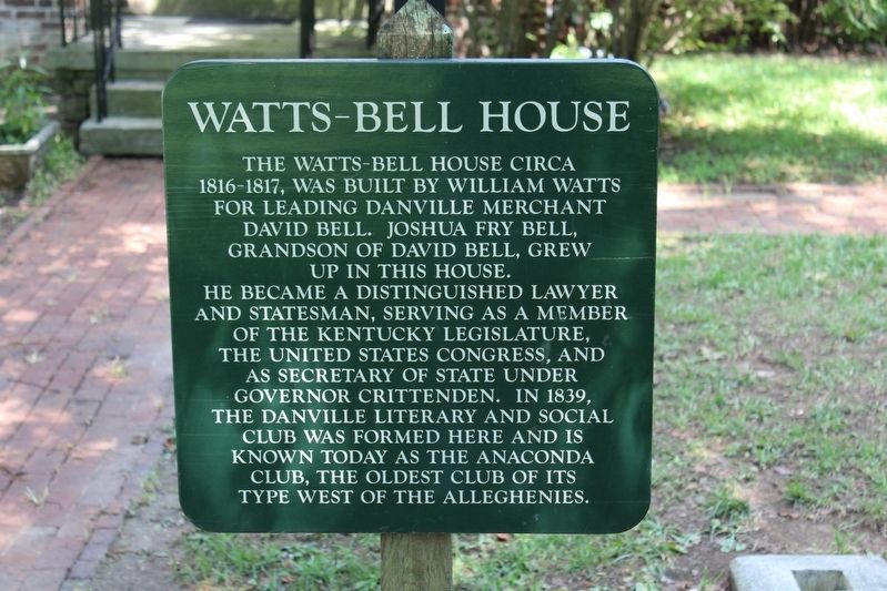 Watts-Bell House Marker image. Click for full size.