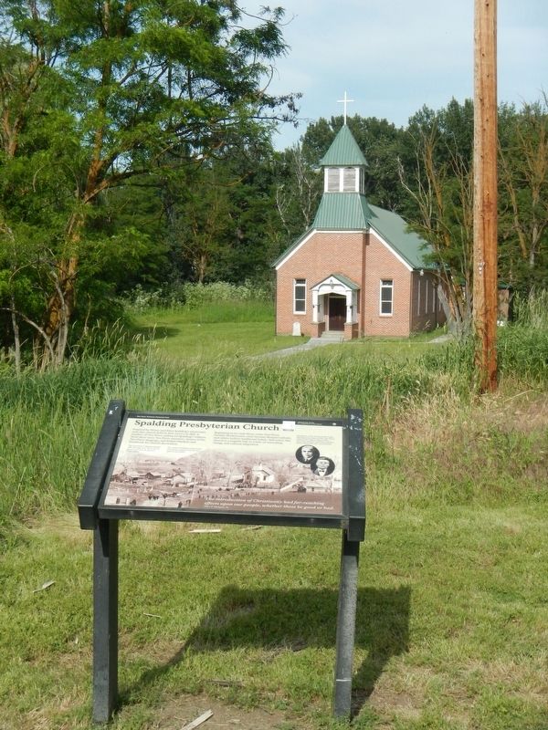 Spalding's Presbyterian Church and Marker image. Click for full size.