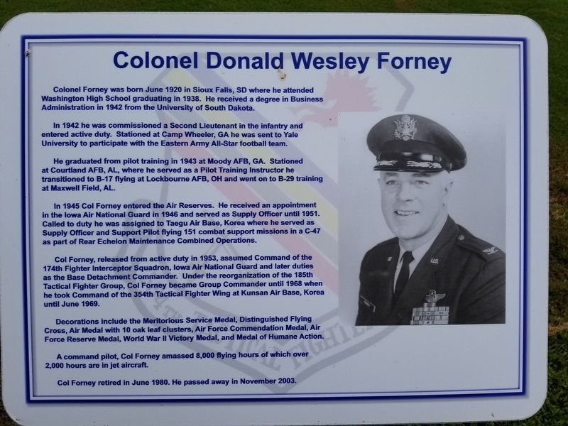 Colonel Donald Wesley Forney Marker image. Click for full size.