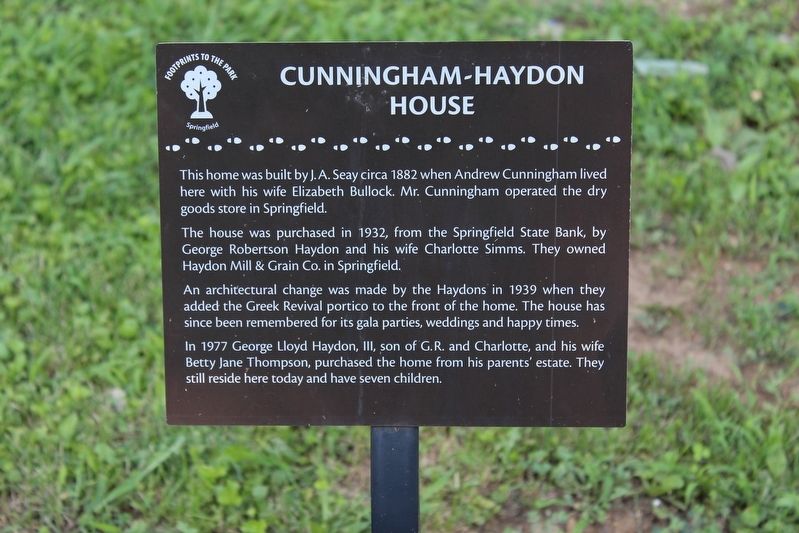 Cunningham-Haydon House Marker image. Click for full size.