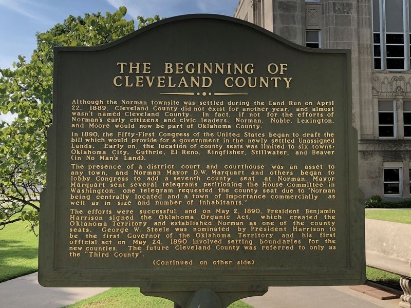 The Beginning of Cleveland County Marker image. Click for full size.