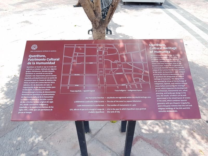 Querétaro, Cultural Heritage of Humanity Marker. Click for full size. Querétaro, Cultural Heritage of Humanity Marker image. Click for full size.
