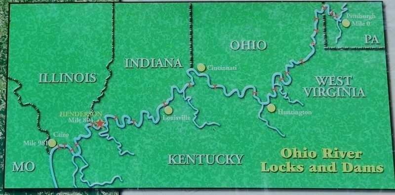 Marker detail: Ohio River Locks & Dams Map image. Click for full size.