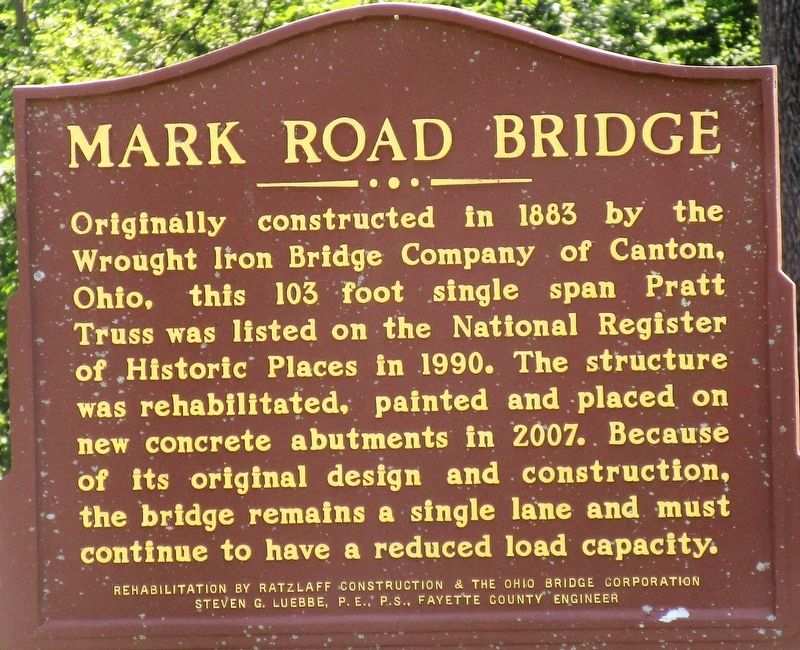 Mark Road Bridge Marker image. Click for full size.
