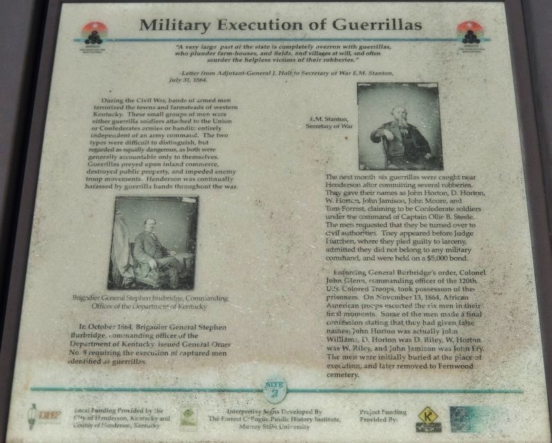 Military Execution of Guerrillas Marker image. Click for full size.