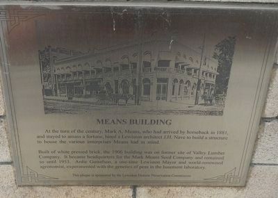 Means Building Marker. Click for full size. Means Building Marker image. Click for full size.