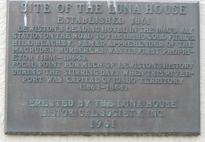 Site of Luna House Marker image. Click for full size.