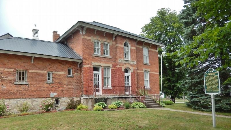 Jail and Sheriff's Residence Marker (<i>wide view; showing east side of 1880 jail building</i>). Click for full size. Jail and Sheriff's Residence Marker (<i>wide view; showing east side of 1880 jail building</i>) image. Click for full size.
