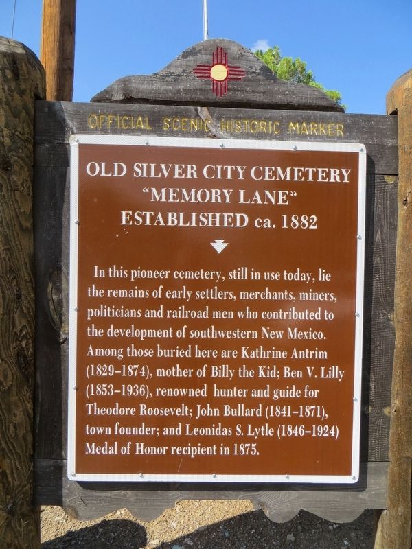 Old Silver City Cemetery Marker image. Click for full size.