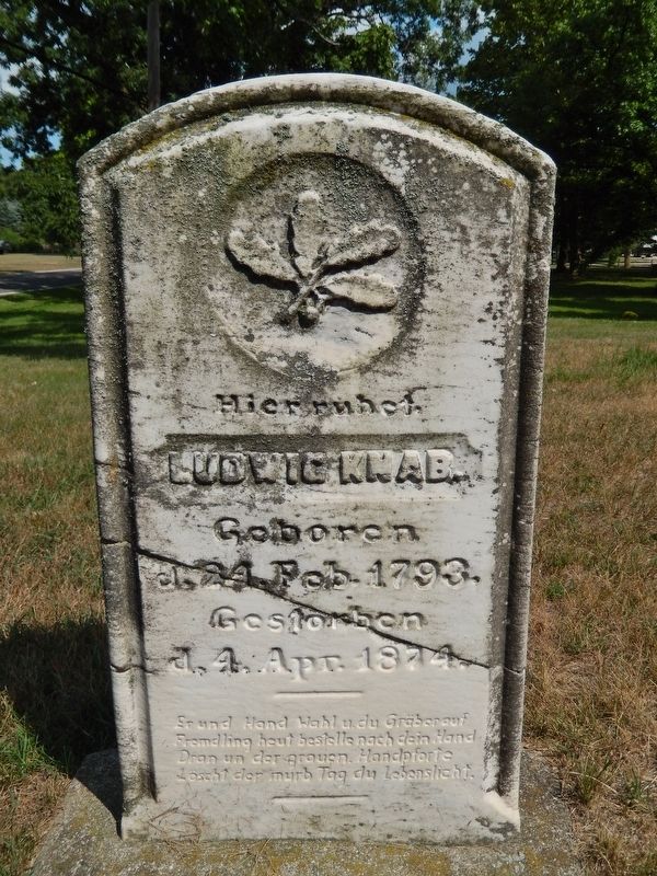 One of many 19th century German headstones located within St. Paul's Lutheran Church Cemetery image. Click for full size.