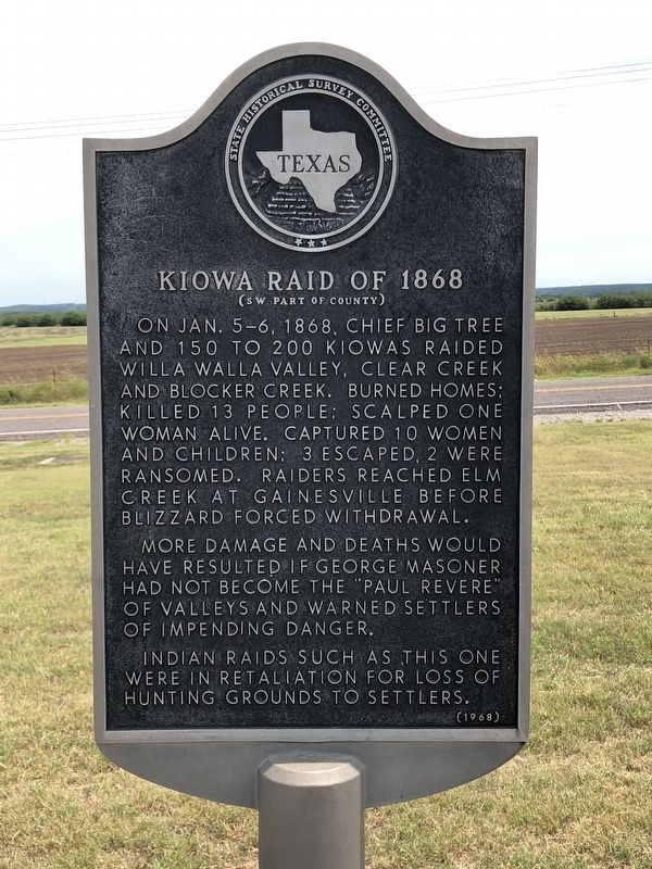 Kiowa Raid of 1868 Marker image. Click for full size.