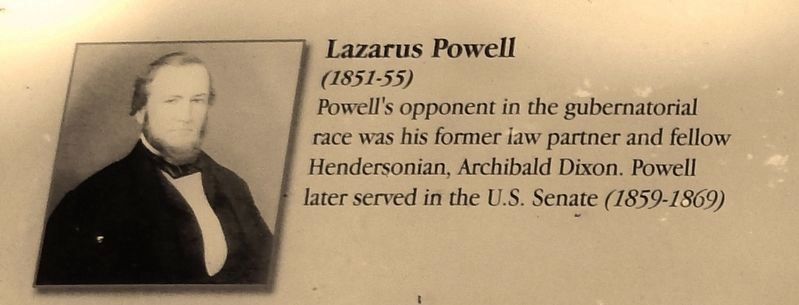 Marker detail: Lazarus Powell (1851-55) image. Click for full size.