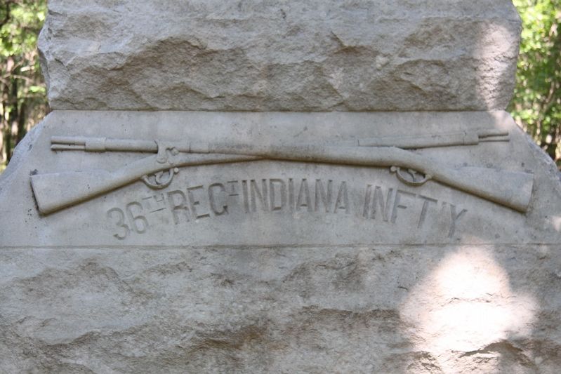 36th Indiana Infantry Marker. Click for full size. 36th Indiana Infantry Marker image. Click for full size.