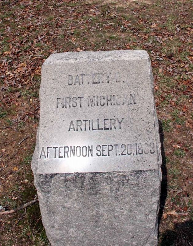 1st Michigan Artillery, Battery D Marker image. Click for full size.