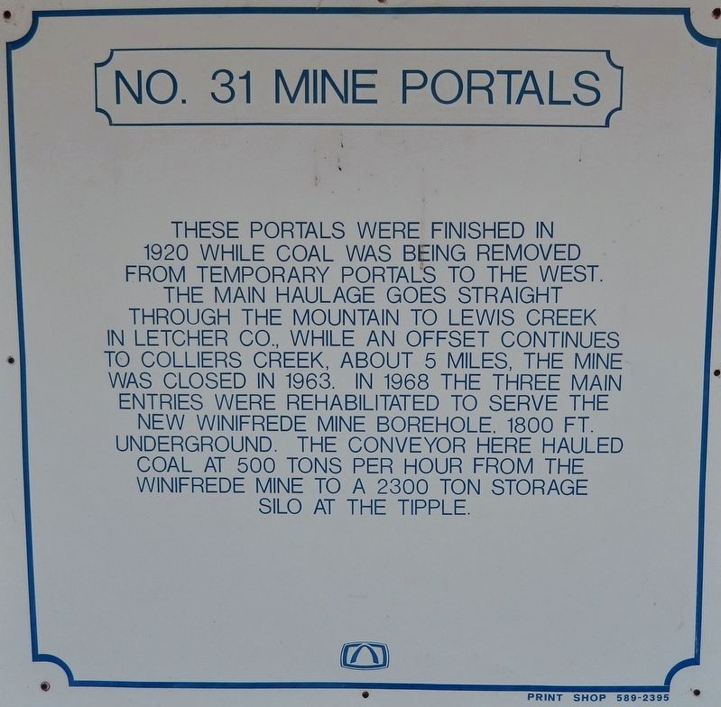 No. 31 Mine Portals Marker (<i>panel 1</i>). Click for full size. No. 31 Mine Portals Marker (<i>panel 1</i>) image. Click for full size.
