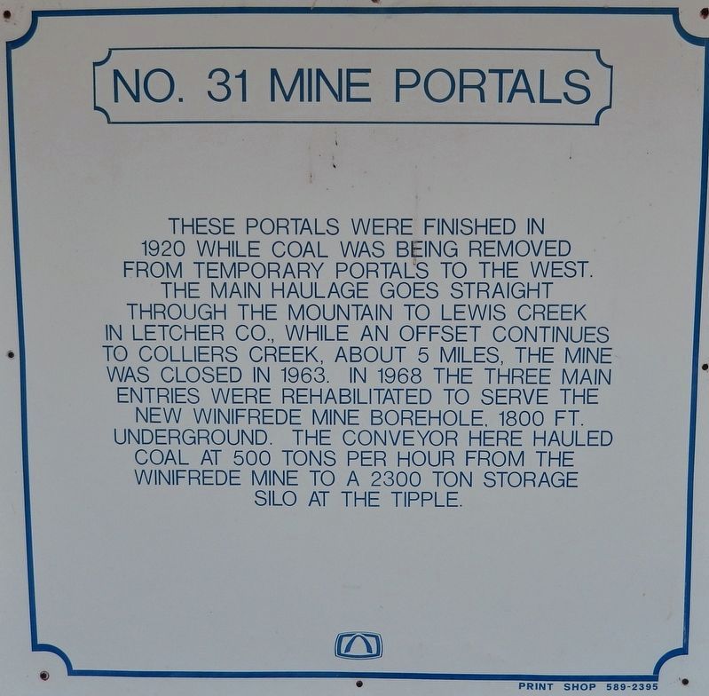 No. 31 Mine Portals Marker (<i>panel 1</i>) image. Click for full size.