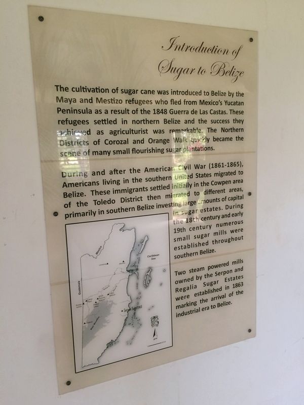 The Serpon Sugar Mill Marker - Introduction of Sugar to Belize image. Click for full size.