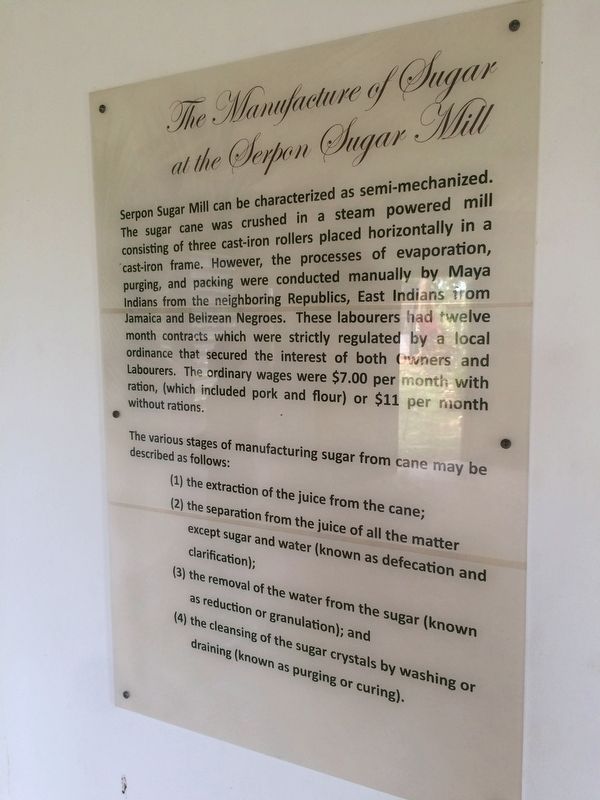 The Serpon Sugar Mill Marker - The Manufacture of Sugar at the Serpon Sugar Mill image. Click for full size.
