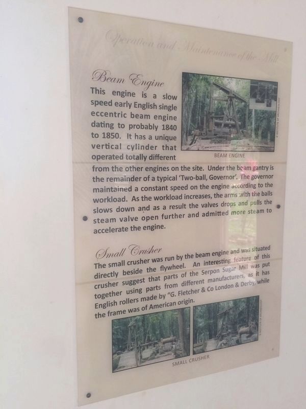 The Serpon Sugar Mill Marker - Operation and Maintenance of the Mill <i>continued</i> image. Click for full size.