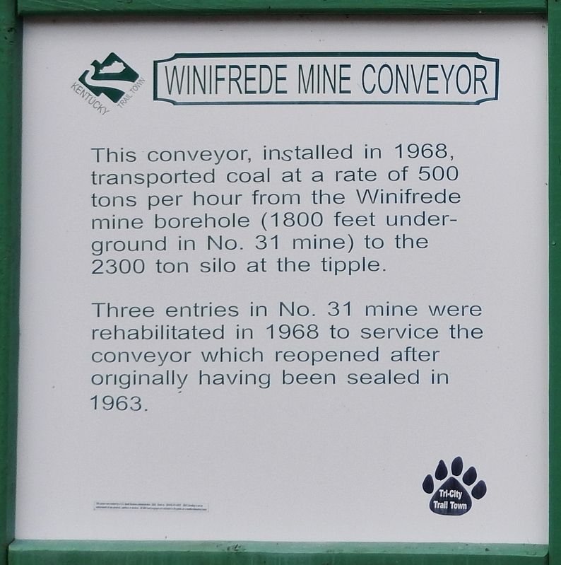 Winifrede Mine Conveyor Marker image. Click for full size.