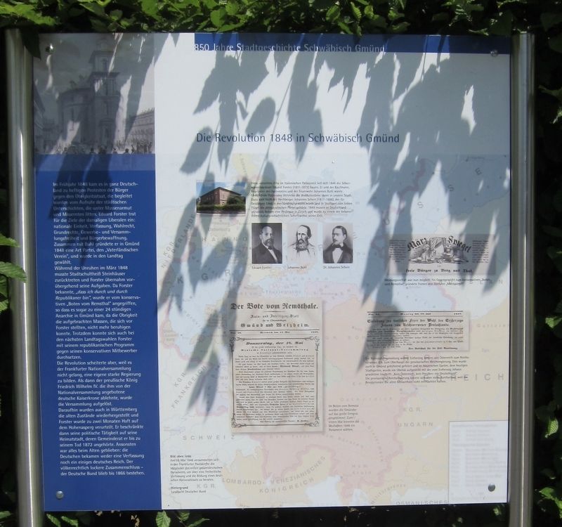 Die Revolution 1848 in Schw�bisch Gm�nd / The Revolution of 1848 in Schw�bisch Gm�nd Marker image. Click for full size.