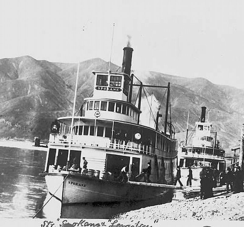 Steamboats Spokane and Lewiston at dock. Click for full size. Steamboats Spokane and Lewiston at dock image. Click for full size.