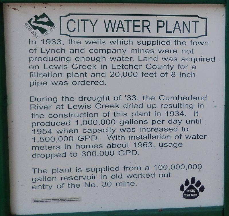 City Water Plant Marker image. Click for full size.