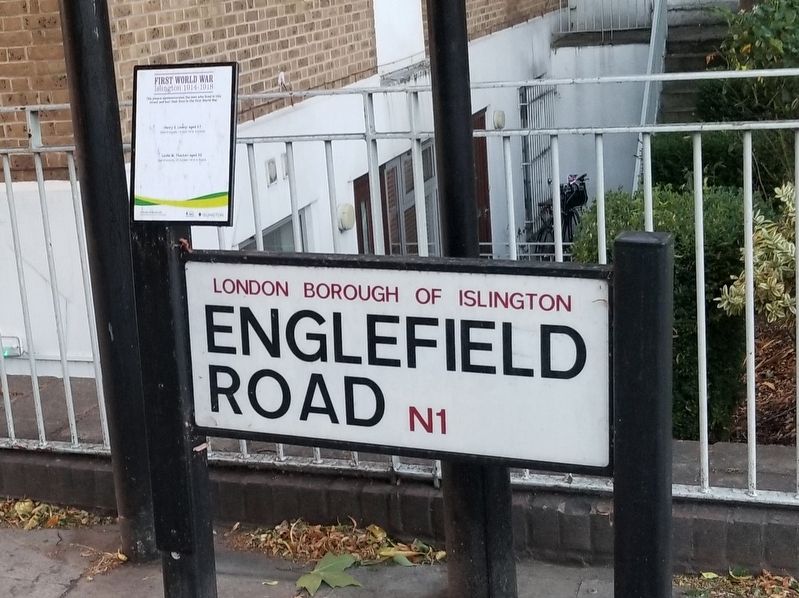 First World War Islington 1914-1918 Marker. Click for full size. First World War Islington 1914-1918 Marker image. Click for full size.