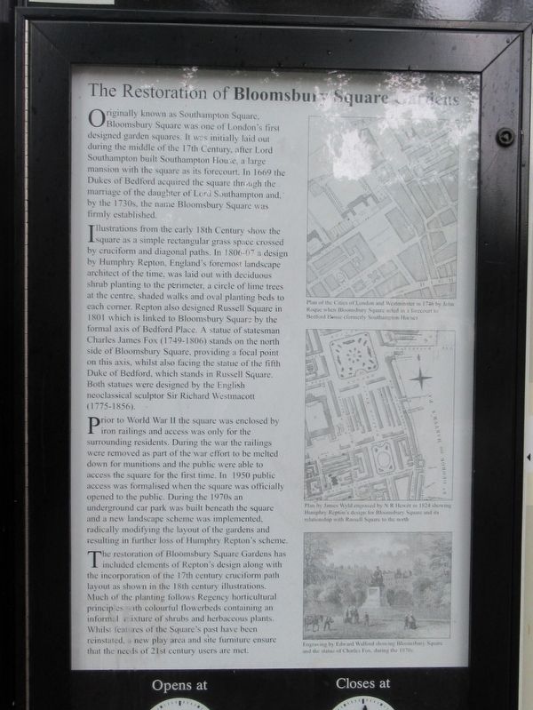 Bloomsbury Square Gardens Marker image. Click for full size.