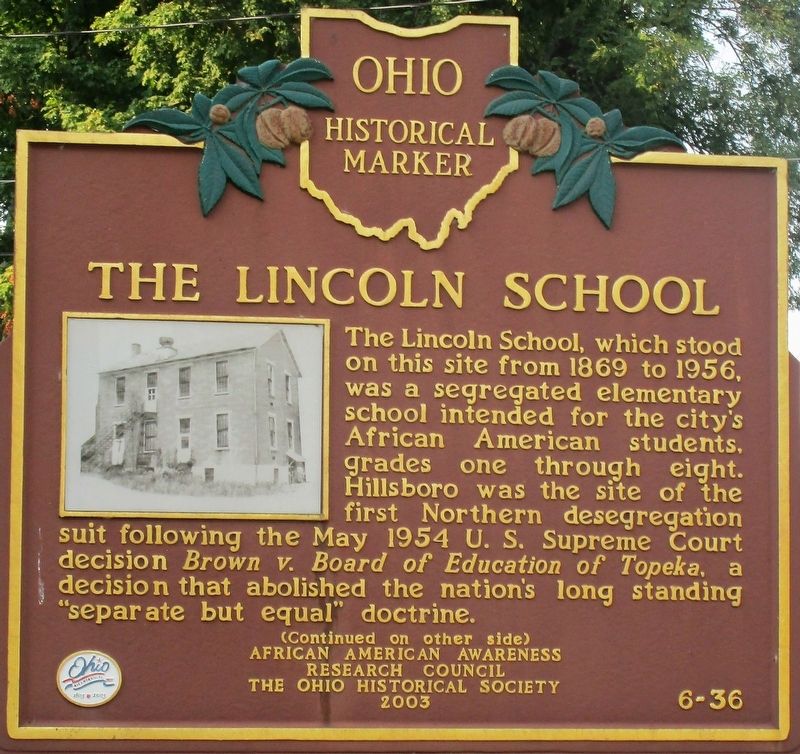 The Lincoln School Marker. Click for full size. The Lincoln School Marker image. Click for full size.