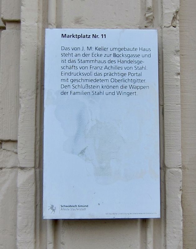 Marktplatz Nr. 11 / Market Square No. 11 Marker image. Click for full size.