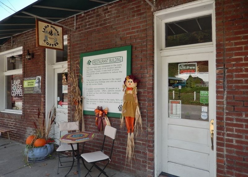 Restaurant Building Marker (<i>wide view; marker is mounted near center of building</i>). Click for full size. Restaurant Building Marker (<i>wide view; marker is mounted near center of building</i>) image. Click for full size.