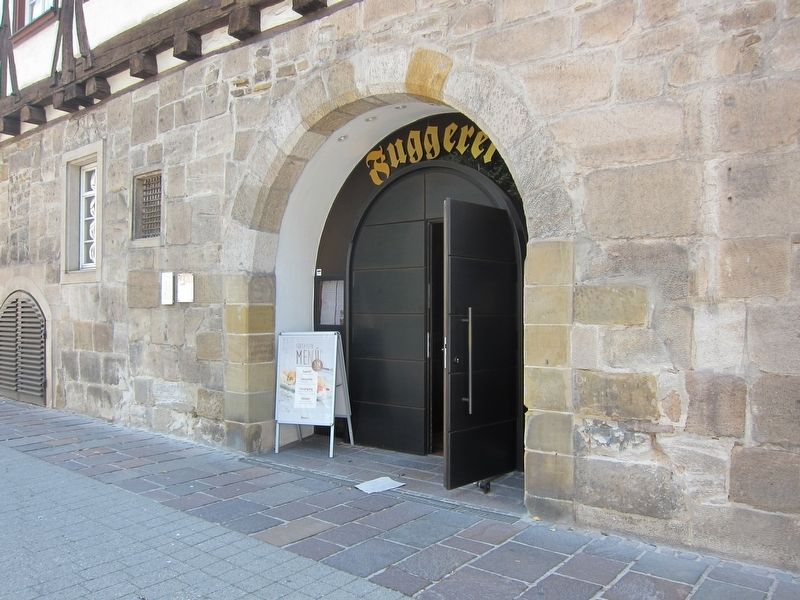 Fuggerei Marker - wide view. Click for full size. Fuggerei Marker - wide view image. Click for full size.
