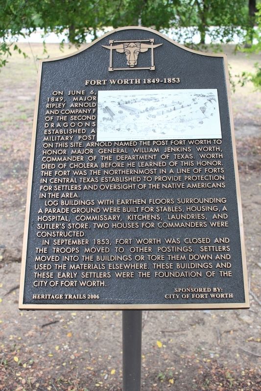 Fort Worth 1849-1853 Marker image. Click for full size.