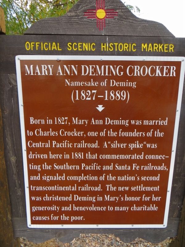 Mary Ann Deming Crocker Marker image. Click for full size.