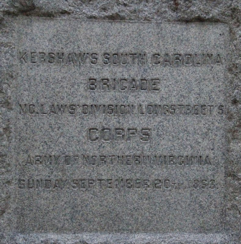 Kershaw's South Carolina Brigade Marker image. Click for full size.