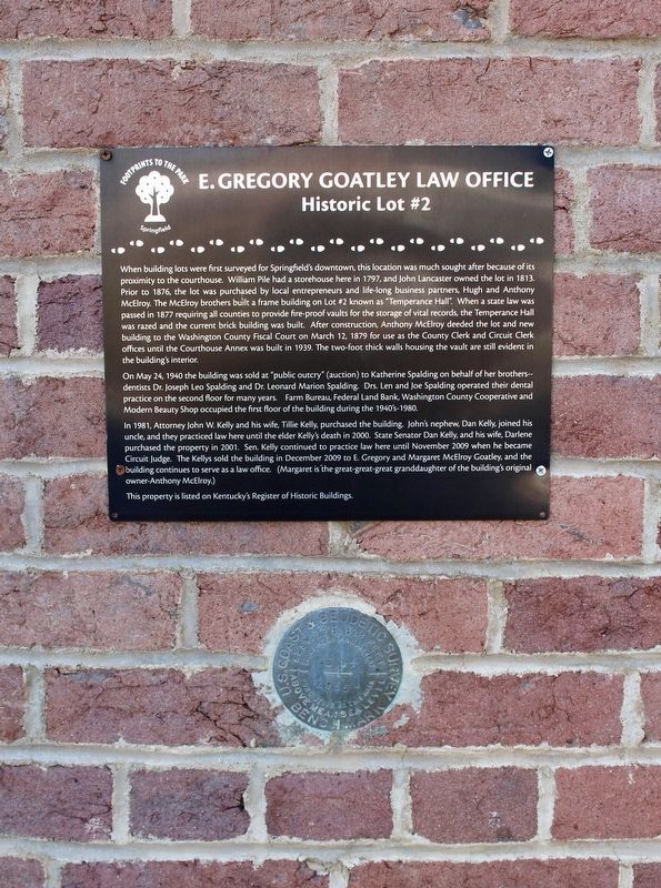 E. Gregory Goatley Law Office Marker and Benchmark image. Click for full size.