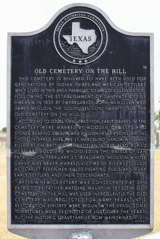 Old Cemetery on the Hill Marker image. Click for full size.