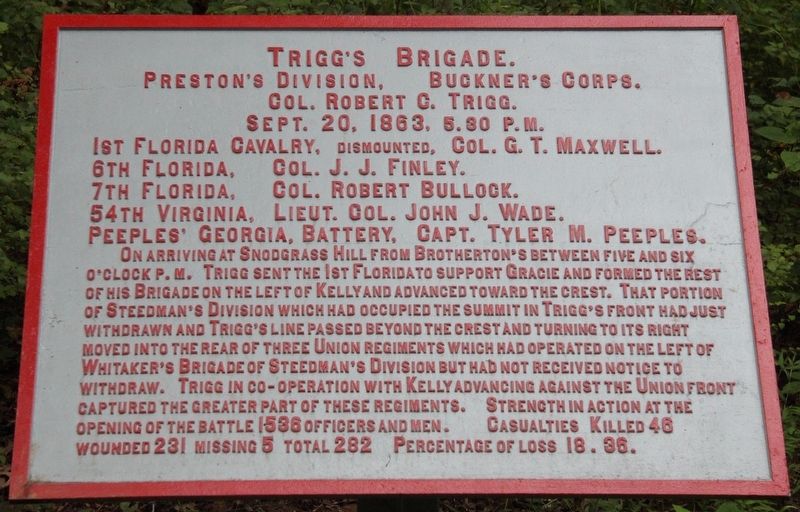 Trigg's Brigade Marker image. Click for full size.
