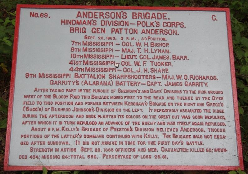 Anderson's Brigade Marker image. Click for full size.