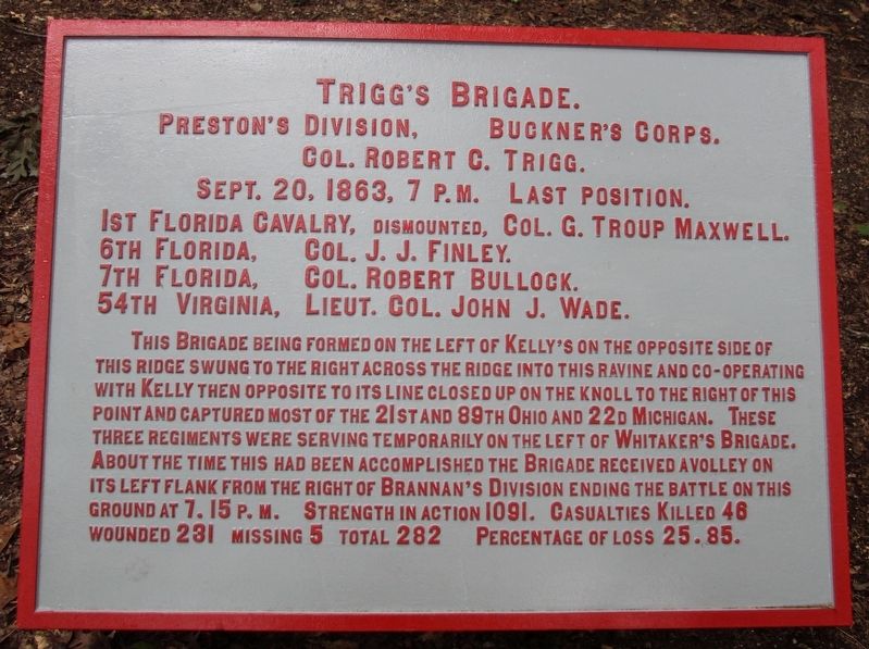 Trigg's Brigade Marker image. Click for full size.