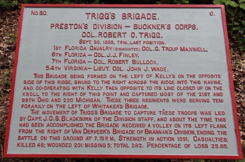 Trigg's Brigade Marker image. Click for full size.