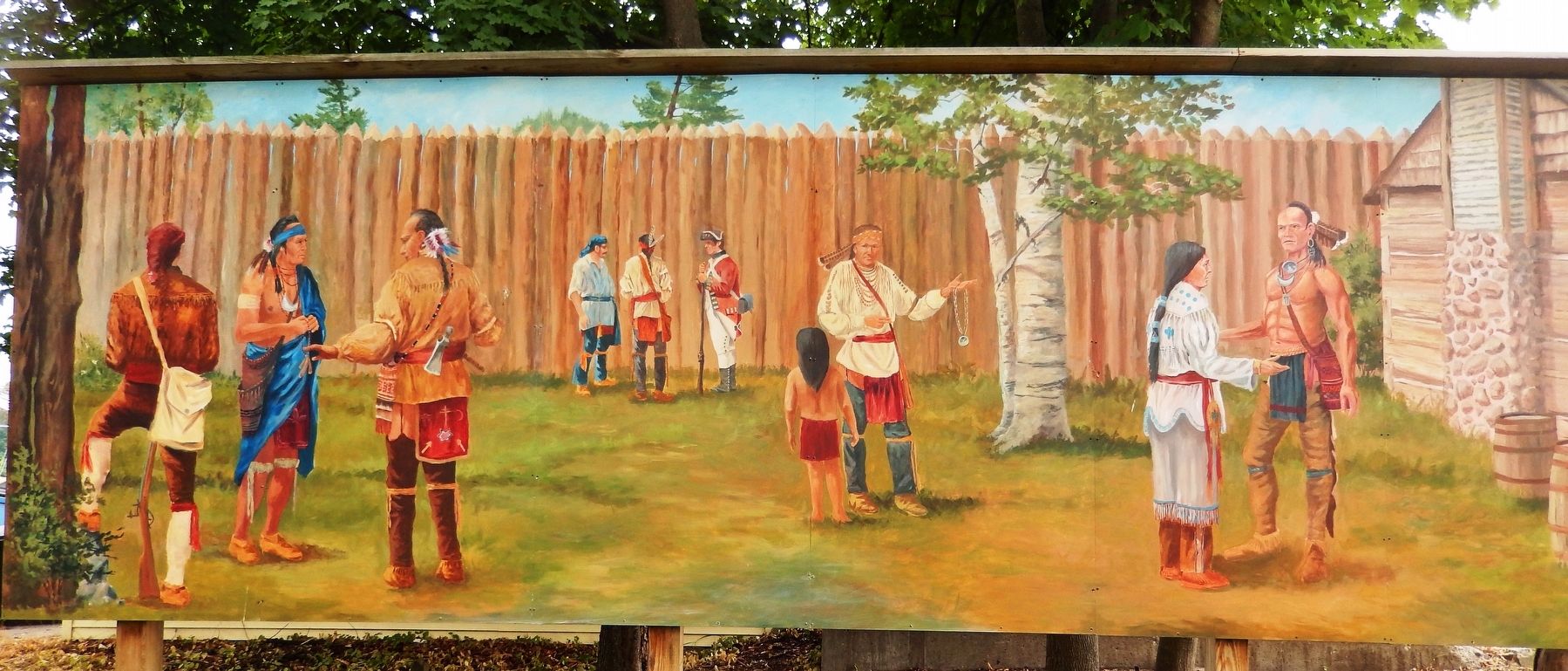 Cheboygan's Beginnings Mural (<i>1st segment; associated with this marker</i>). Click for full size. Cheboygan's Beginnings Mural (<i>1st segment; associated with this marker</i>) image. Click for full size.