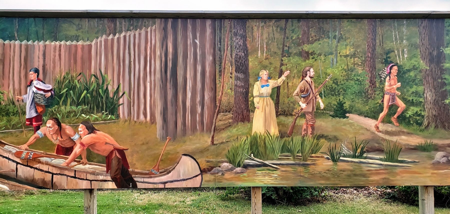 Cheboygan's Beginnings Mural (<i>3rd segment; associated with this marker</i>). Click for full size. Cheboygan's Beginnings Mural (<i>3rd segment; associated with this marker</i>) image. Click for full size.