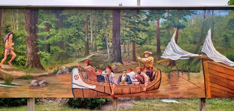 Cheboygan's Beginnings Mural (4th segment; associated with this marker). Click for full size. Cheboygan's Beginnings Mural (4th segment; associated with this marker) image. Click for full size.