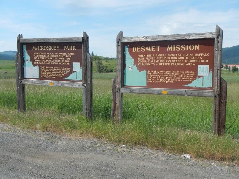 DeSmet Mission Marker, on right image. Click for full size.