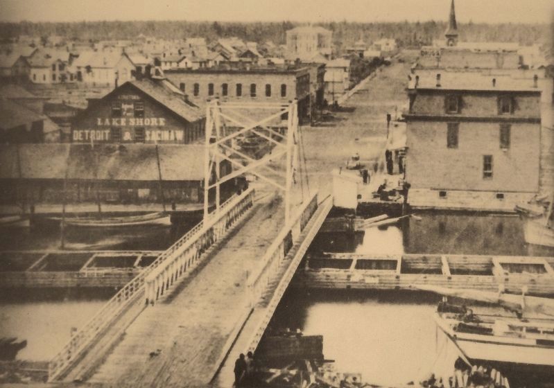 Marker detail: swing bridge, 1873. Click for full size. Marker detail: swing bridge, 1873 image. Click for full size.