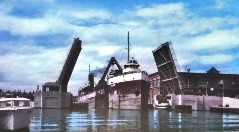 Marker detail: drawbridge, 1939. Click for full size. Marker detail: drawbridge, 1939 image. Click for full size.